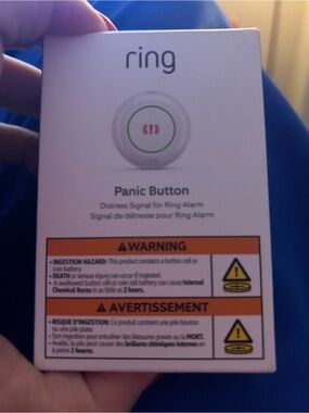 Ring Panic Button - White with Green Light Accent